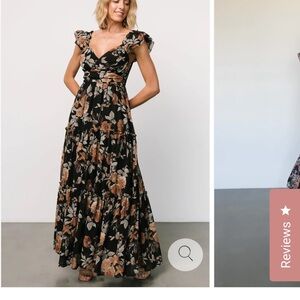 Baltic Born Orange Red Maxi Dress Sweetheart Neckline